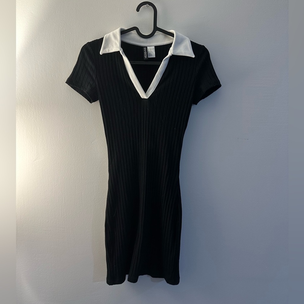 Divided H&M Collared Mini Ribbed Dress Rachel Green Inspired